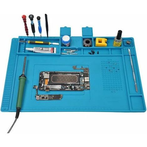 Mehrzweck-Magnet-Reparaturpad für Elektronik, Arbeitsmatte für Löt- und Schweißstationen mit Lineal und Schraubkerben, hitzebeständiges Silikon, 500 ℃, Lötmatte 450 3 (1/5)