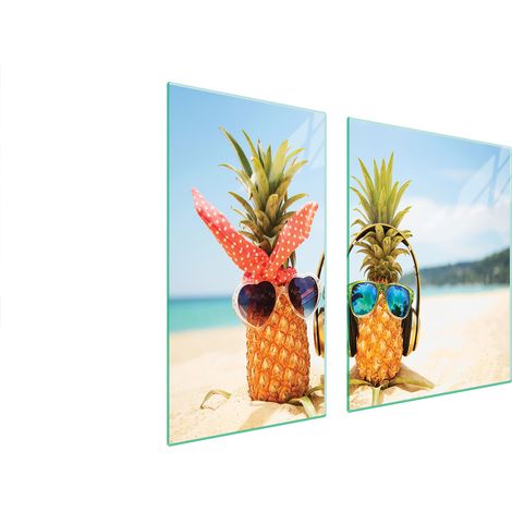 GLASSCHUTZPLATTE FÜR HERD 90x52 ANANAS (1/5)