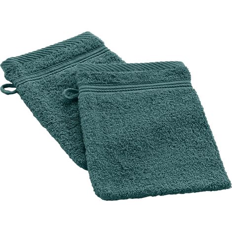 Lot de 2 gants de toilette 15 x 21 cm Tendresse orage (1/4)