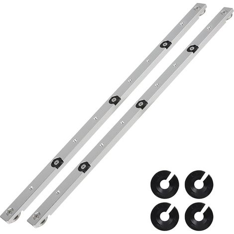2 x Barre Coulissante pour Glissière à Rainure en T, 9,5 x 19 x 450 mm, Coulisseau en Aluminium de Guide à Coupe d’Onglet pour Scie à Table, Perceuse de Table, Scie à Ruban, Menuiserie (1/5)