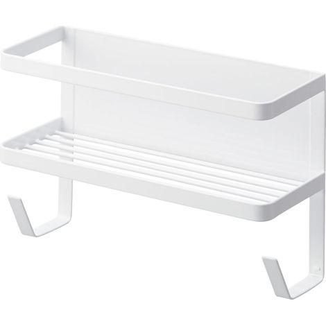 Étagère à linge magnétique, blanc, Acier/Aimant/Silicone, minimaliste, 12 x 28 x 18,5 cm (L x L x H) (1/5)
