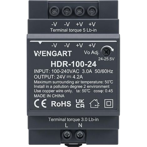 Bloc d'alimentation 24 V 92 W pour planificateur Smart Home