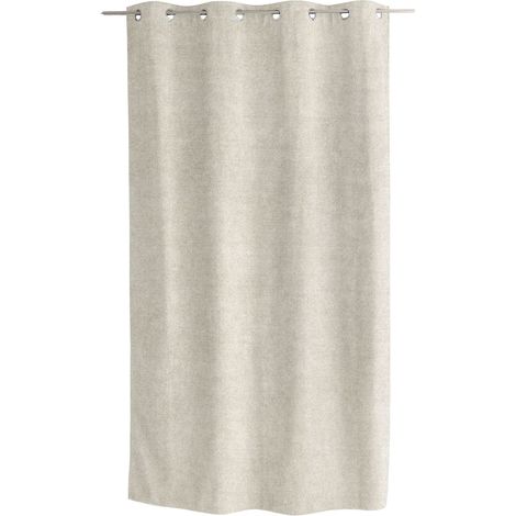 Rideau thermique NUUK 140 x 240 cm – Doublure polaire – Velours marbré - 140x240cm - Ecru (1/4)