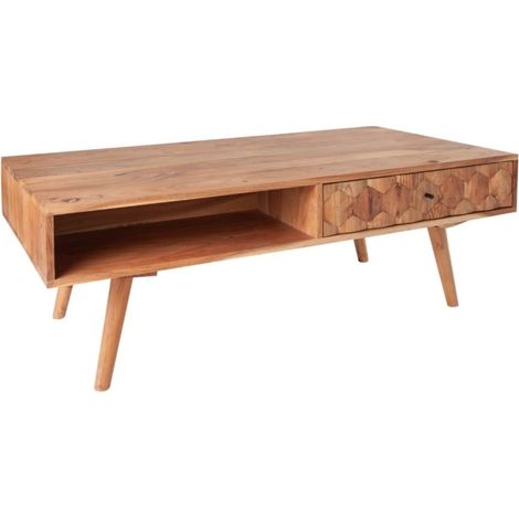 Beistelltisch SCANI 100 cm aus massivem lackiertem Akazienholz im skandinavischen Stil