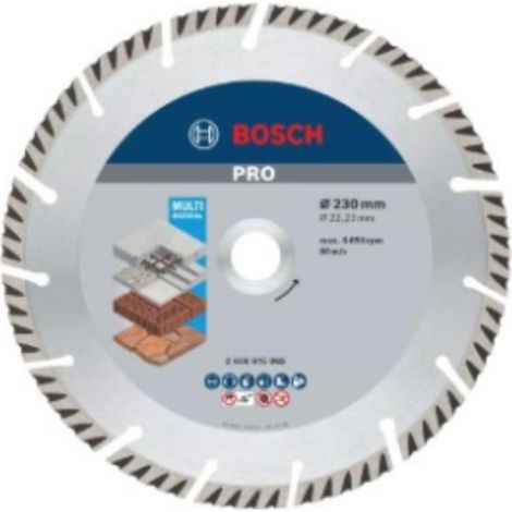 FPLUS disco diamante pro multimaterial bosch 230 mm , Larga vida útil cortando diversos materiales de construcción
Segmentos de baja fricción diseñados para minimizar el desgaste e