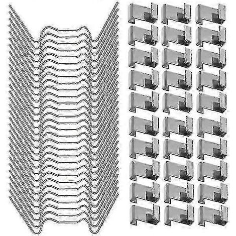 Lot de 100 pinces de fixation pour fenêtres de serre en acier inoxydable, adaptées au verre. (1/5)