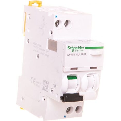 Disyuntor diferencial 2P 6A B 003A tipo AC iDPN N VIGI A9D55606