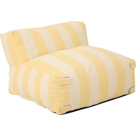 Fauteuil de jardin rayé pour canapé modulable jaune clair - Mixi