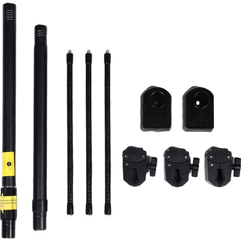 Support guirlande réglable porte avant robuste extensible – Extérieur Noël déco support couronnes lumières noir (1/5)