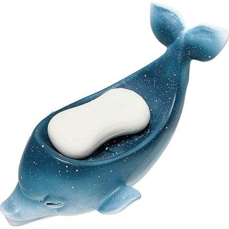 Niedliche Delfin-Seifenschale mit kreativem Wasserfilter, praktische Badezimmerdekoration