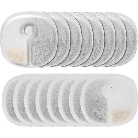 Cartouches filtrantes pour fontaines à eau pour chats, compatibles avec les fontaines à eau automatiques pour animaux de compagnie, 16 cartouches par paquet.