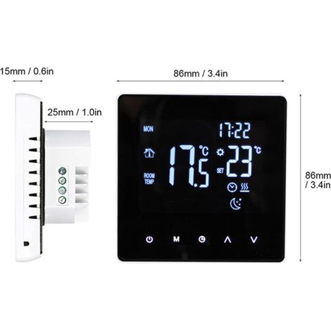 Doodle WiFi Smart Electric Thermostat with Backlit LCD Touchscreen, App Control, Weekly Scheduling, White WiFi Electric Heating 16A (1/5)
