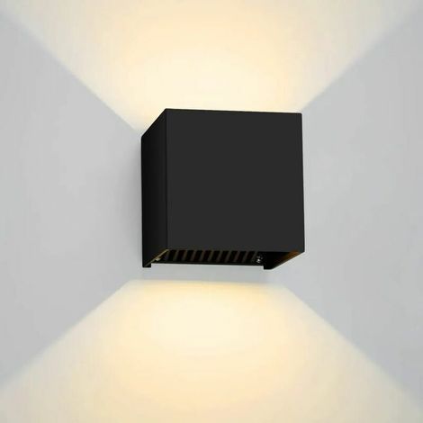 Applique murale extérieure LED étanche 12 W, angle de faisceau réglable, indice de protection IP65 (lumière blanc chaud noire 12 W) (1/5)