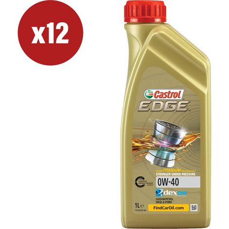 12 pezzi olio castrol edge 0w-40 1l
