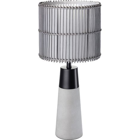 Schreib Nacht Tisch Lampe Metall Leuchte Schwarz Matt Bambus Beton Beleuchtung