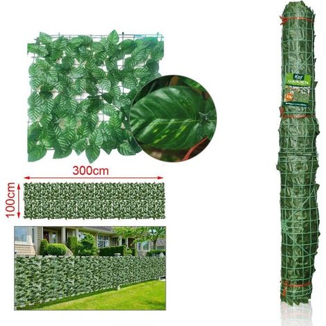 Siepe Finta Artificiale Rete Recinzione 1MX3M Con Foglie di Potos (1/3)