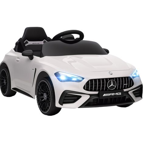 Auto elettrica per bambini Mercedes-AMG bianca 12V con telecomando, luci LED e musica (1/5)