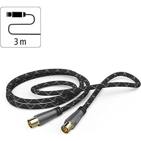 Cordon D’antenne - Coaxial Mâle/Femelle - 3,0 M - Blindage 120 Db - Or Plaqué - Intérieur/Extérieur (1/2)