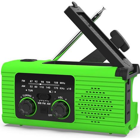 AM FM Radio De Secours À Manivelle Énergie Solaire, Météo avec (1/5)