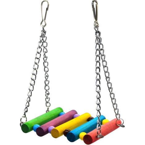Ensemble de jouets à mâcher pour perroquets - 7 pièces - Décoration de cage - Jouets pour perruches - Jouets pour perroquets - Barre de suspension pour cage - Jouets pour oiseaux (1/5)