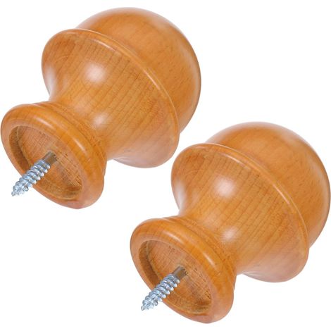 Embouts Décoratifs en Bois Massif pour Tringle à Rideaux 29 Mm de Diamètre, 2 Pièces, Finition Bois Naturel, Accessoires de Remplacement pour Décoration Intérieure Salon et Fête (1/5)