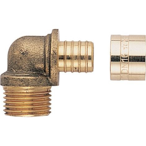 Coude pour tube PER 10x12 sortie mâle DN 12 15x21