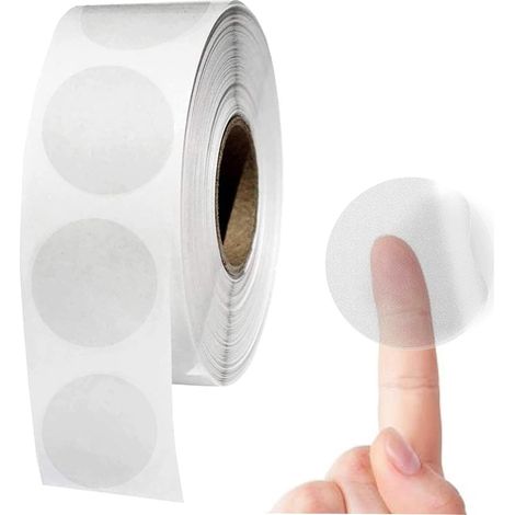 BEBUSINGOTO Etiquetas adhesivas redondas transparentes de 1 pulgada, sello para sobres y embalajes minoristas, etiquetas autoadhesivas redondas transparentes, 1000 etiquetas por rollo (1/4)