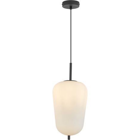Suspension conique verre opale 23W IP20 E27 Diam 200mm (1/4)