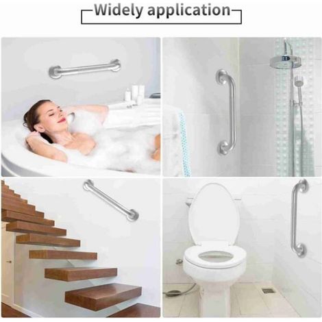 Rampes De Douche - 61 Cm - Antidérapantes - Métal - Pour Salle De Bain Escalier Toilettes - Lot De 2 (1/4)