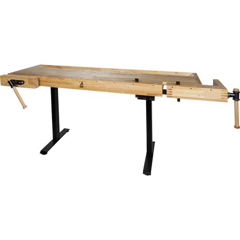 HOLZMANN Établi bois hauteur réglable électriquement - WB210ELIFT230V - 1885 x 615 mm - 70 kg - 2 presses