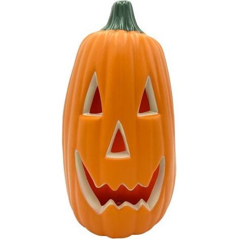 Décoration Halloween Citrouille Lumineuse Allongée- Dimensions : 34 x 18 cm (1/4)