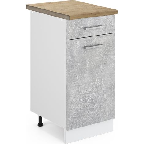 Meuble cuisine R-Line, Béton, 40 cm , PT Chêne, Vicco