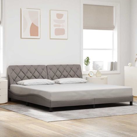 Bettgestell ohne Matratze Taupe 200x200 cm Stoff vidaXL (1/5)