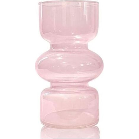Vase hydroponique en Verre Rose Transparent, décoratif à Trois Couches pour intérieur, géométrique Moderne (1/5)