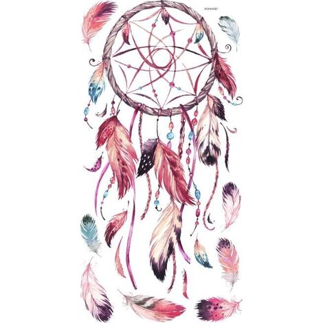96cm × 48.5cm Dream Catcher Wall Stickers Feather Flower Wall Decals Living Room Bedroom Girls Nursery Kids Wall Decoration YMYNY (1/4)