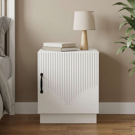 vidaXL Table de chevet Blanc 43 x 34,5 x 47 cm Bois d'ingénierie (1/5)