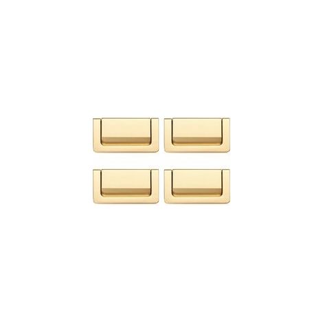 Poignées de tiroir, poignées de meubles invisibles, lot de 4 poignées modernes en alliage de zinc pour armoires, placards, portes et tiroirs (doré, entraxe : 64 mm) (1/5)