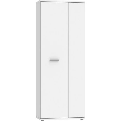Meuble à chaussure blanc 2 portes 5 tablettes - CLASS (1/5)