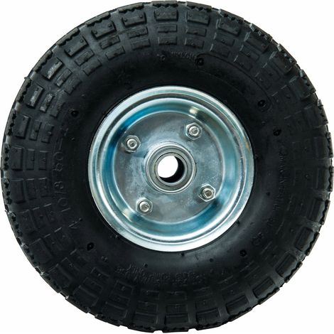 Werka Pro – Roue gonflable 10 métal Ø 260 x 85mm – Charge maximale 135 kg – Pneumatique gonflable – Jante en tôle d'acier boulonné