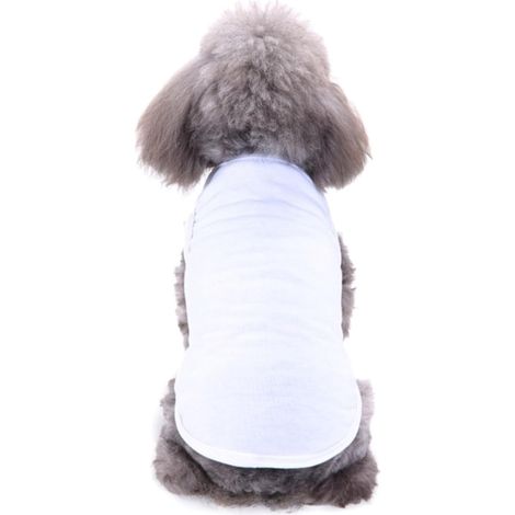 T-Shirt Tenue Adorable pour Chien, à Manches Courtes Blanc, Polyester (1/5)
