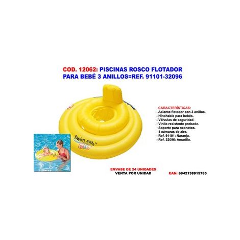 Flotteur de piscine Rosco pour bébé 3 anneaux (1/10)