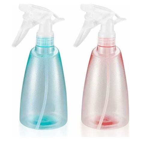 2 Pièces Flacons Pulverisateur Vide 500ML, Vaporisateur Bouteilles en Plastique, Bouteille Spray Vide, Flacon Pompe Vide pour Ménage, Jardin, Coiffeur, Plantes, Fleurs - Rose/Vert (1/5)
