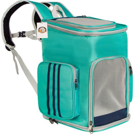 Zaino trasportino ventilato per cani e gatti, ideale per viaggi veterinari, dimensioni 27x30x40 cm. (1/5)