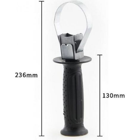 Poignée Avant Ergonomique 60-65 mm pour Perceuse à Percussion 26 – Noir (1/5)