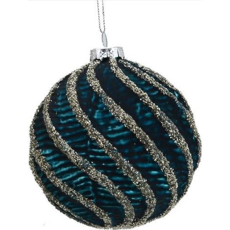PALLINA VETRO OTTANIO GLITTER ARGENTO CMØ8