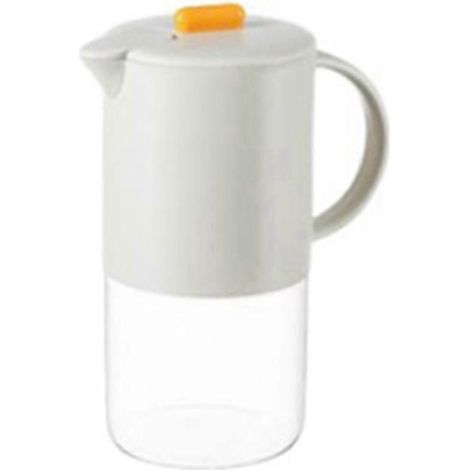 Glas-Wasserkrug mit Deckel, Küchen-Kaffeekanne, 1800 ml, Grau