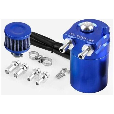 Universal Oil Catch Can, 300ml Filtre à air Reniflard Moteur Séparateur Réservoir d'huile Car Oil Catcher (Bleu) (1/4)