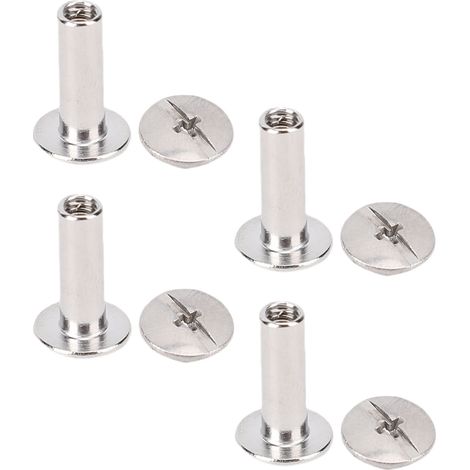 Lot de 100 rivets et vis en acier inoxydable M3 à tête plate ronde, pour la maroquinerie et la confection de vêtements (4 x 12 x 8,5 mm). (1/5)