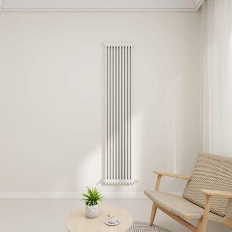 Stech Homes 1800x470mm White Traditional 2 Column Vertical Cast Iron Style Central Heating Radiator