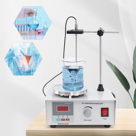 Agitatore magnetico con piastra riscaldante 250 W digitale Magnetic Stirrer Hot Plate 2L 2000 giri/min Agitatore magnetico con indicatore di temperatura per laboratori (1/5)